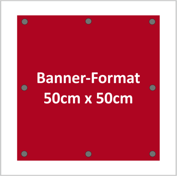 frontlitbanner 50x50cm mit Ösen alle 50cm